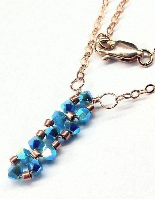 Load image into Gallery viewer, Tiny Super Sparkly Rock Candy Crystal Bar Necklace by Alexa Martha Designs
