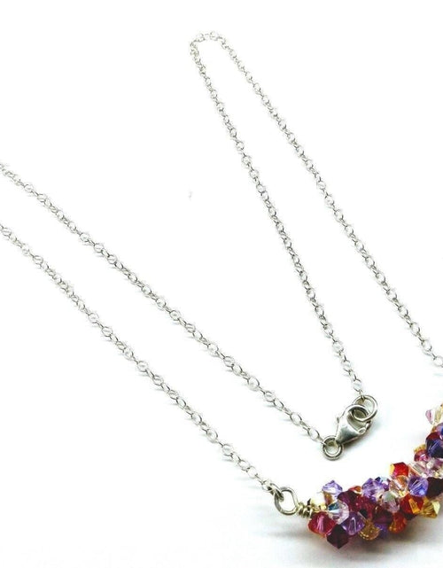 Load image into Gallery viewer, Silver Multi Color Spring Blossom Crystal Necklace by Alexa Martha Designs
