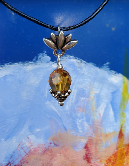 Load image into Gallery viewer, Silver Crystal Pineapple Leather Necklace by Alexa Martha Designs
