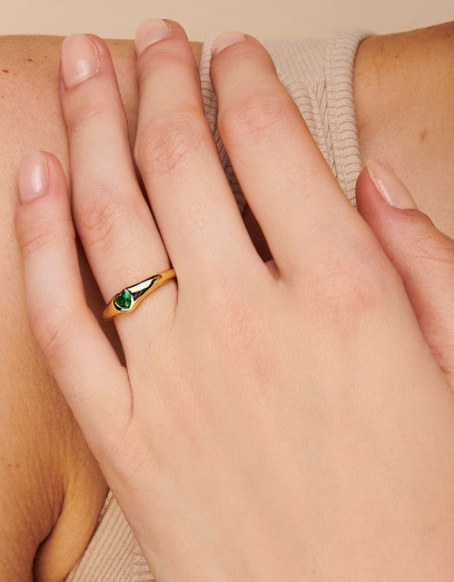 Load image into Gallery viewer, Amia Emerald Dome Ring by Little Sky Stone
