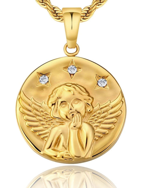 Load image into Gallery viewer, Angle Coin Pendant Necklace by Bling Proud | Urban Jewelry Online Store
