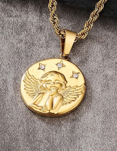 Load image into Gallery viewer, Angle Coin Pendant Necklace by Bling Proud | Urban Jewelry Online Store
