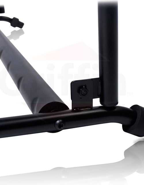 Load image into Gallery viewer, Five Guitar Rack Stand by GRIFFIN - Holder for 5 Guitars &amp; Folds Up For Transport Neoprene Padding by GeekStands.com
