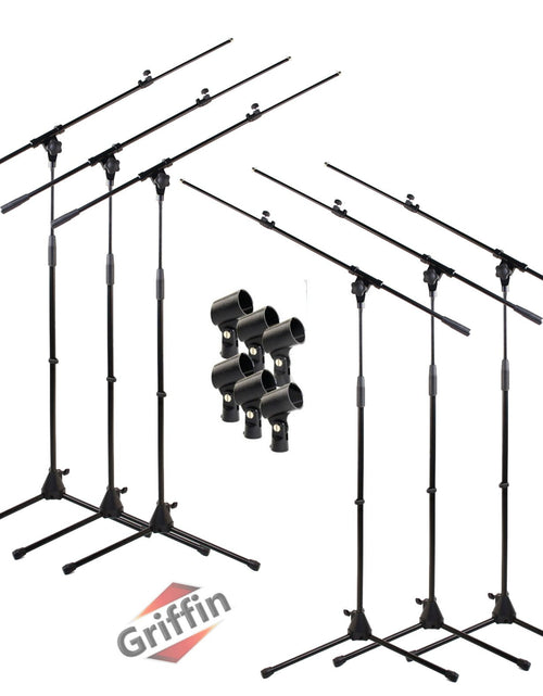 Load image into Gallery viewer, Microphone Boom Stand with Mic Clip Adapter (Pack of 6) by GRIFFIN - Adjustable Holder Mount by GeekStands.com
