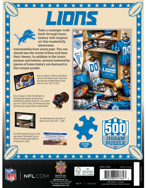 Load image into Gallery viewer, Detroit Lions - Locker Room 500 Piece Jigsaw Puzzle by MasterPieces Puzzle Company INC

