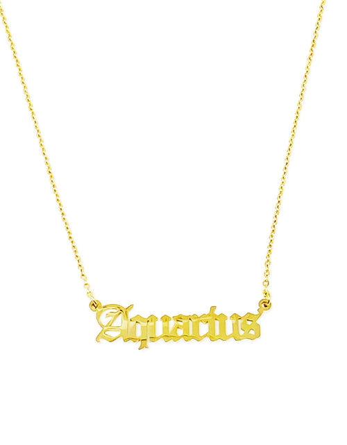 Load image into Gallery viewer, Old English Zodiac Necklace by Ellisonyoung.com
