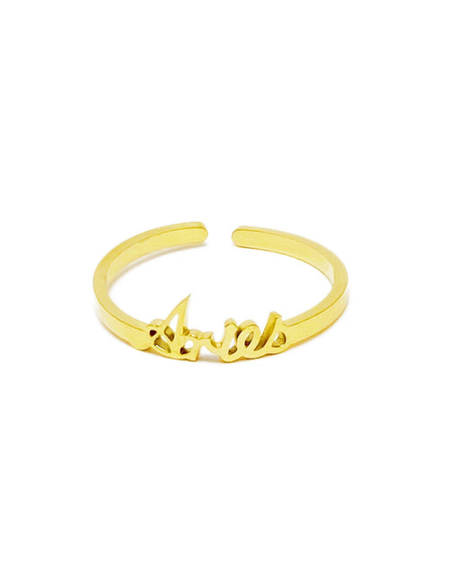 Load image into Gallery viewer, Scripted Zodiac Ring by Ellisonyoung.com
