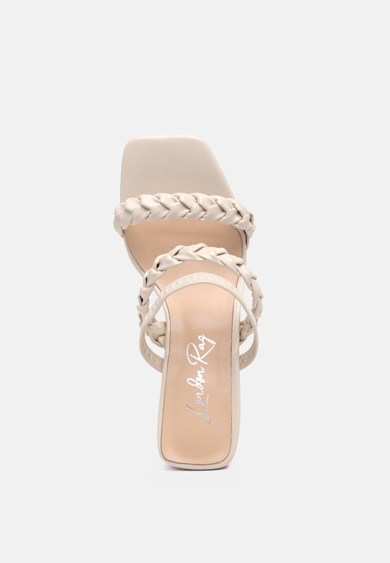 arnie Ddual braided strap block heel sandals by London Rag