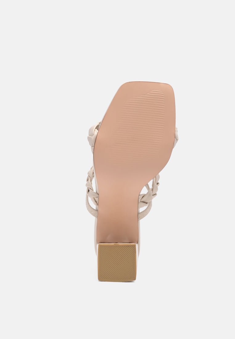 arnie Ddual braided strap block heel sandals by London Rag