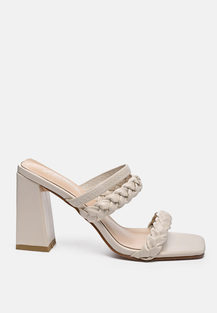 arnie Ddual braided strap block heel sandals by London Rag