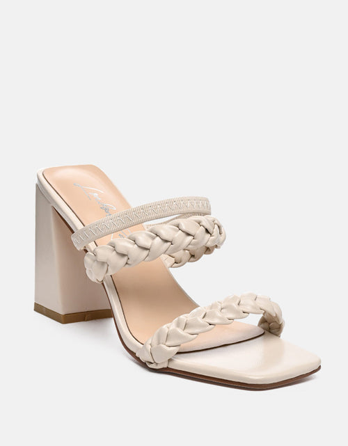 Load image into Gallery viewer, arnie Ddual braided strap block heel sandals by London Rag
