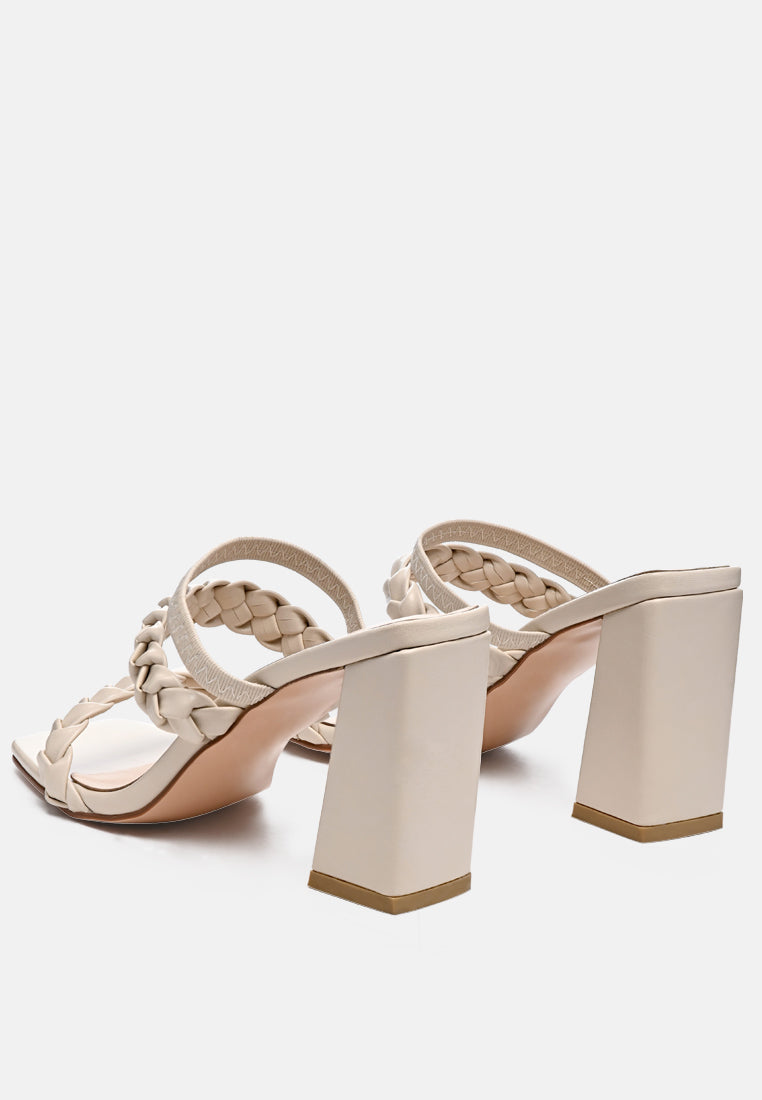 arnie Ddual braided strap block heel sandals by London Rag