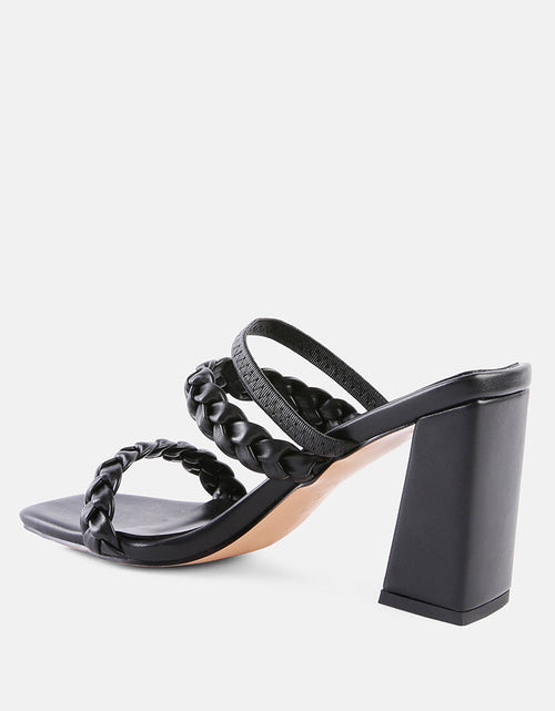 Load image into Gallery viewer, arnie Ddual braided strap block heel sandals by London Rag
