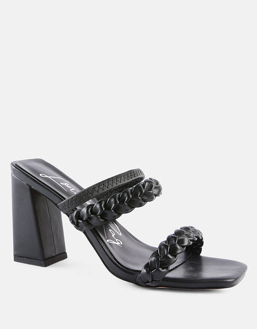 Load image into Gallery viewer, arnie Ddual braided strap block heel sandals by London Rag
