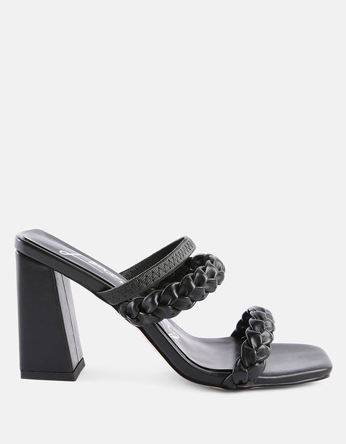 Load image into Gallery viewer, arnie Ddual braided strap block heel sandals by London Rag
