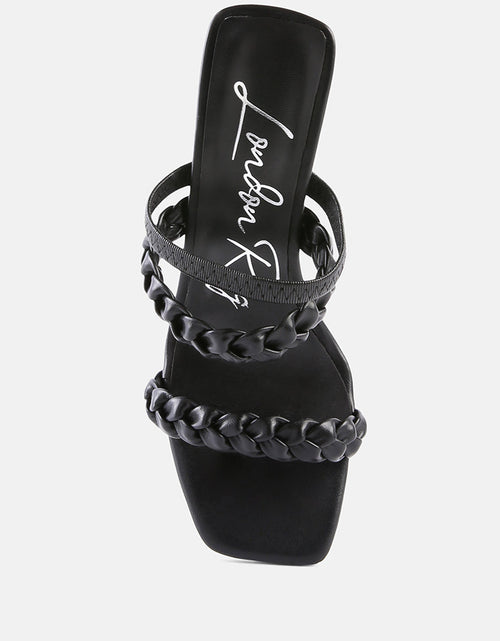 Load image into Gallery viewer, arnie Ddual braided strap block heel sandals by London Rag
