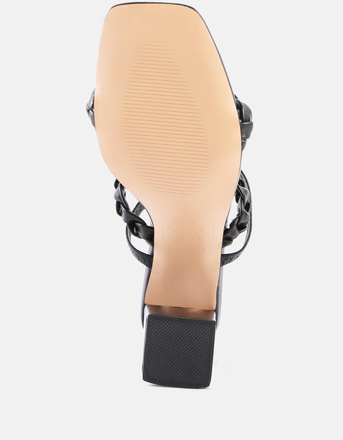 Load image into Gallery viewer, arnie Ddual braided strap block heel sandals by London Rag
