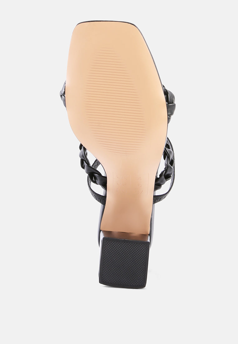 arnie Ddual braided strap block heel sandals by London Rag