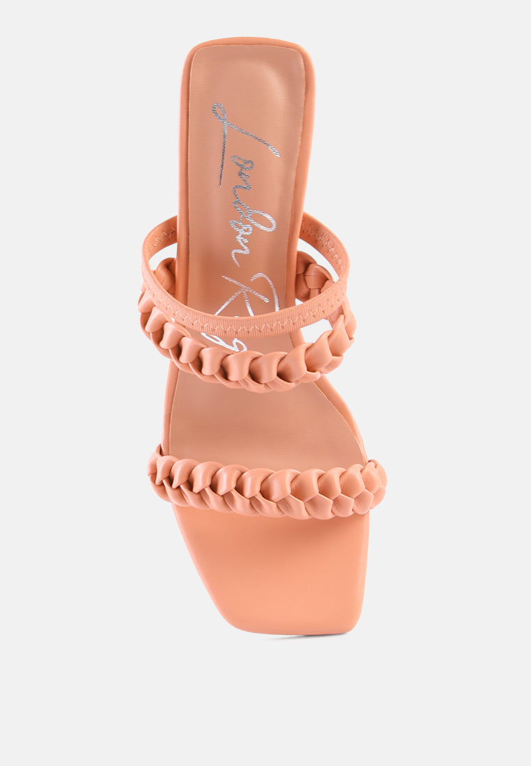 arnie Ddual braided strap block heel sandals by London Rag
