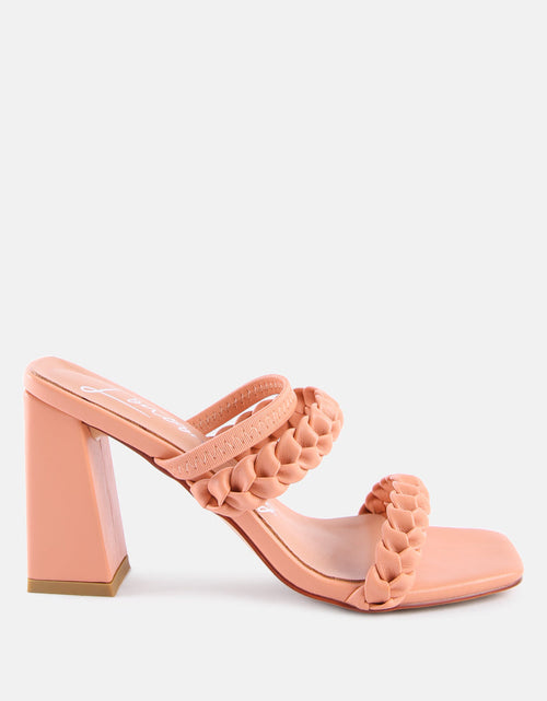 Load image into Gallery viewer, arnie Ddual braided strap block heel sandals by London Rag
