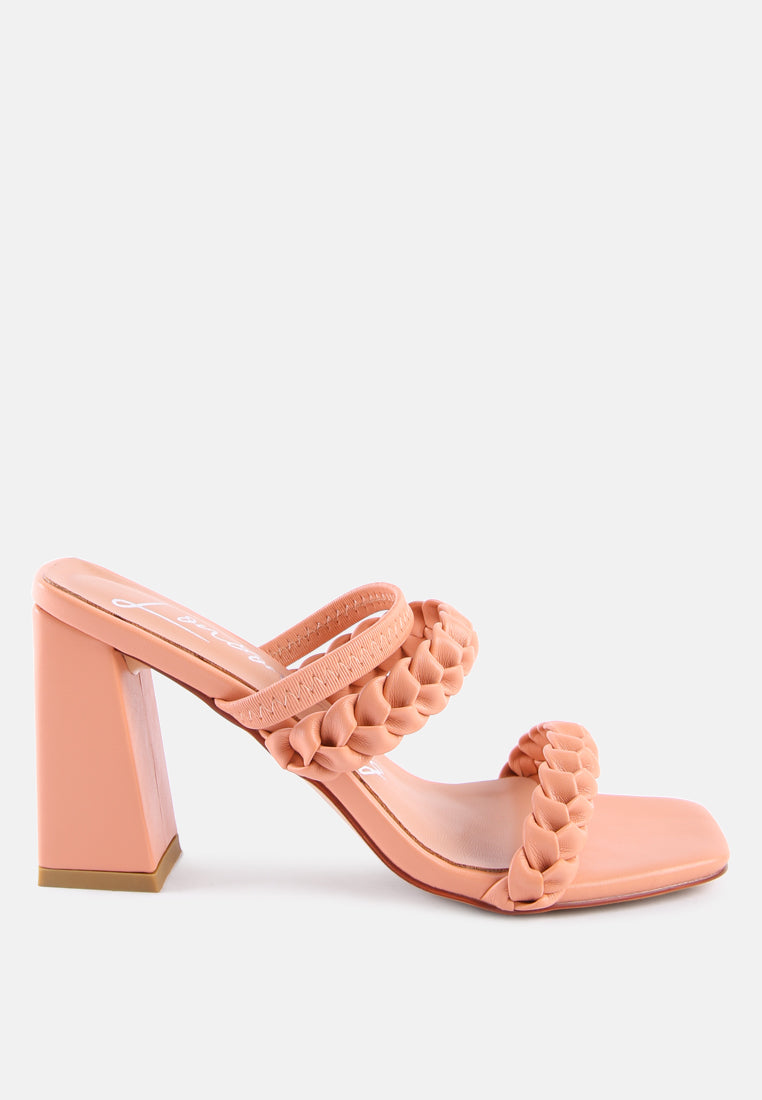 arnie Ddual braided strap block heel sandals by London Rag