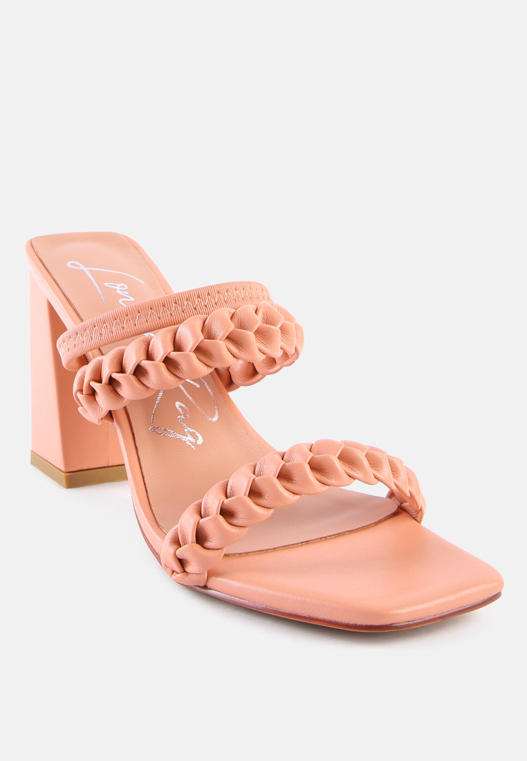 arnie Ddual braided strap block heel sandals by London Rag