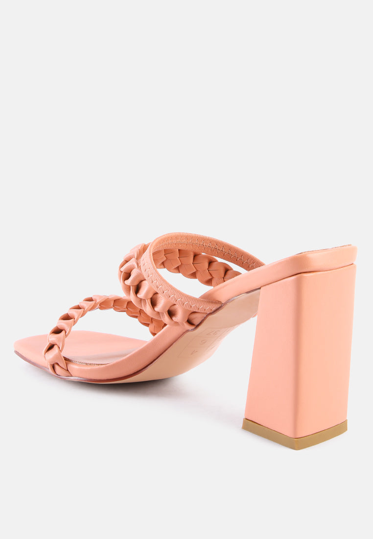 arnie Ddual braided strap block heel sandals by London Rag