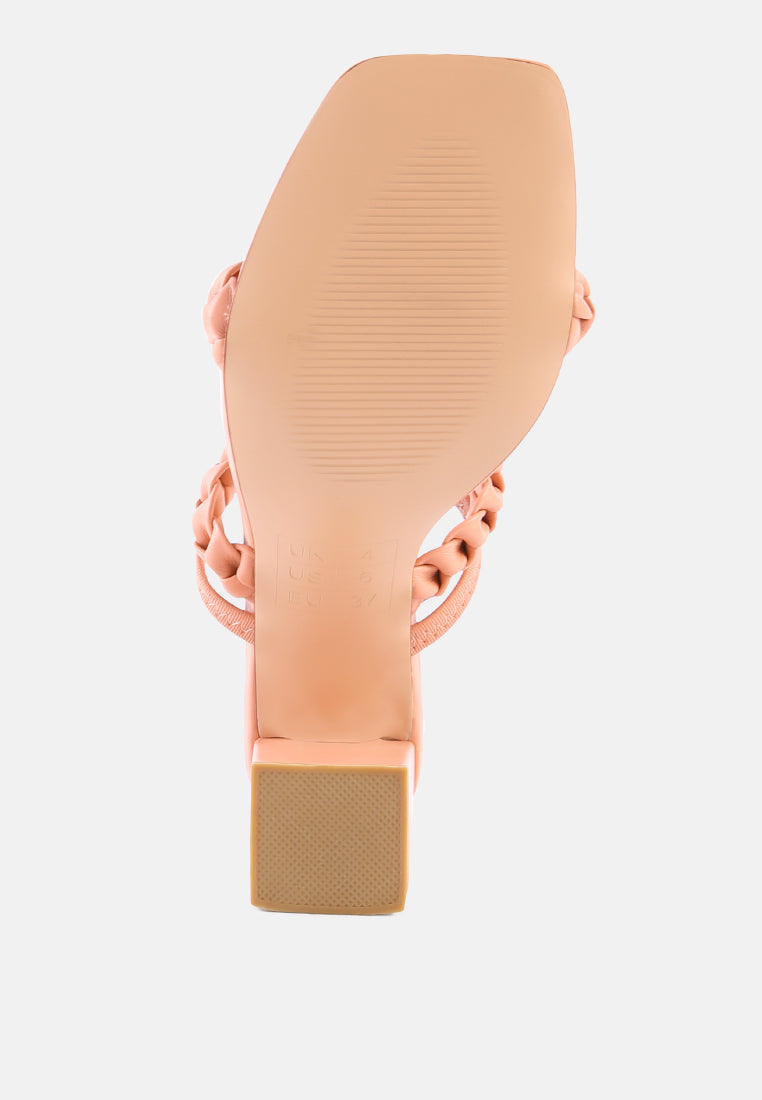 arnie Ddual braided strap block heel sandals by London Rag