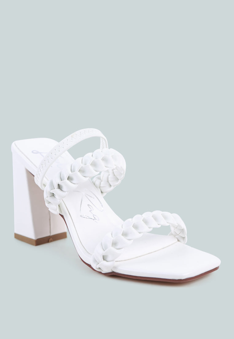 arnie Ddual braided strap block heel sandals by London Rag
