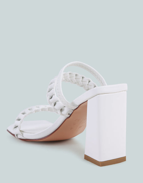 Load image into Gallery viewer, arnie Ddual braided strap block heel sandals by London Rag
