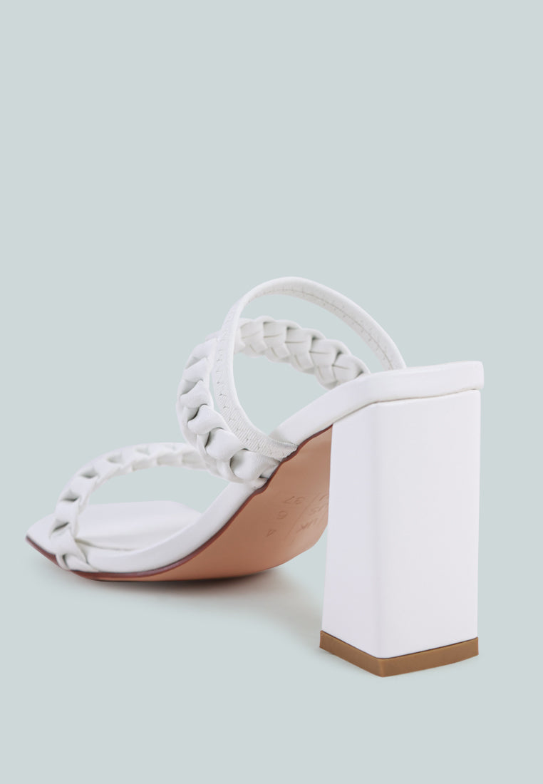arnie Ddual braided strap block heel sandals by London Rag