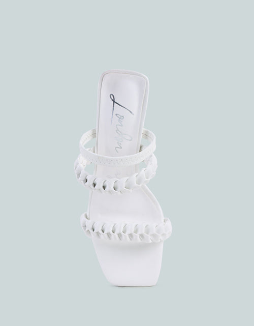 Load image into Gallery viewer, arnie Ddual braided strap block heel sandals by London Rag

