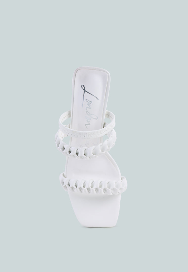 arnie Ddual braided strap block heel sandals by London Rag