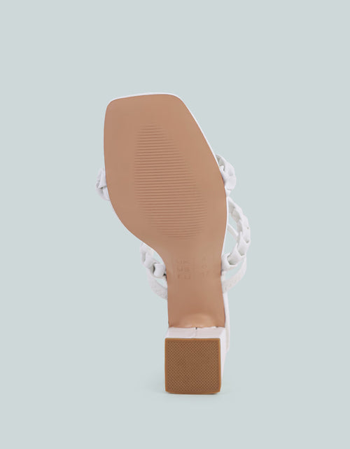 Load image into Gallery viewer, arnie Ddual braided strap block heel sandals by London Rag

