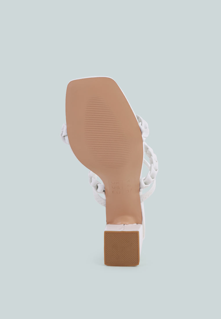 arnie Ddual braided strap block heel sandals by London Rag