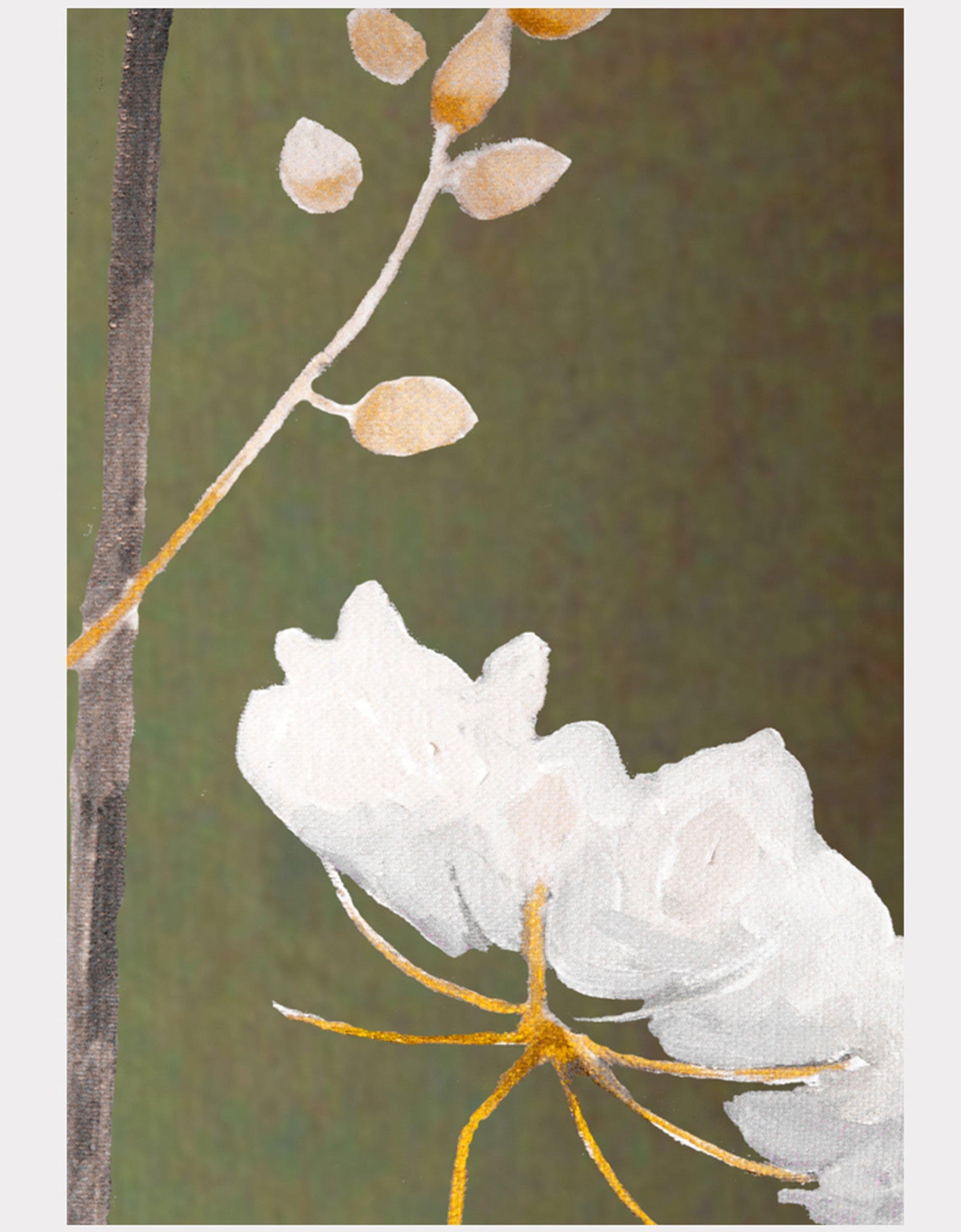 Art Print:  Big White Flower on Green by India & Purry