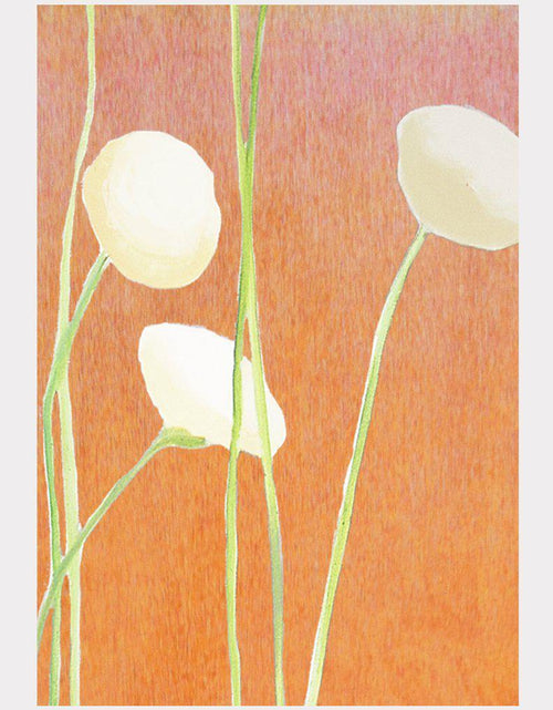 Load image into Gallery viewer, Art Print:  Cream Flowers on Orange by India &amp; Purry
