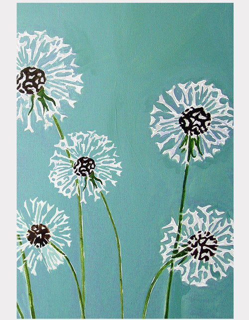 Load image into Gallery viewer, Art Print:  Dandelions on Aqua by India &amp; Purry
