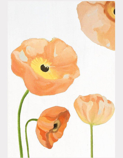 Load image into Gallery viewer, Art Print:  Peach Poppies on Snow by India &amp; Purry
