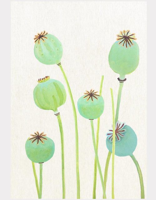 Load image into Gallery viewer, Art Print:  Poppy Pods on Ecru by India &amp; Purry

