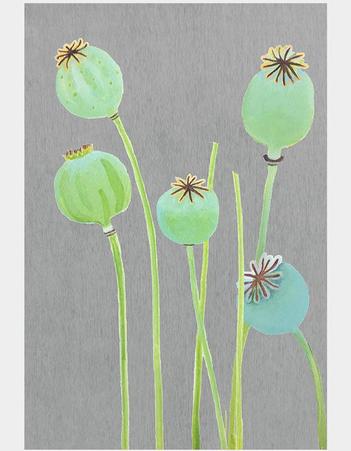 Load image into Gallery viewer, Art Print:  Poppy Pods on Grey by India &amp; Purry
