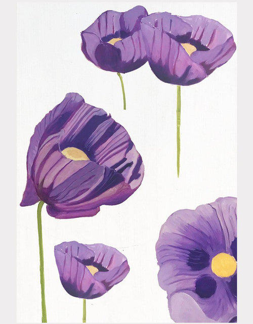 Load image into Gallery viewer, Art Print:  Purple Poppies on Snow by India &amp; Purry
