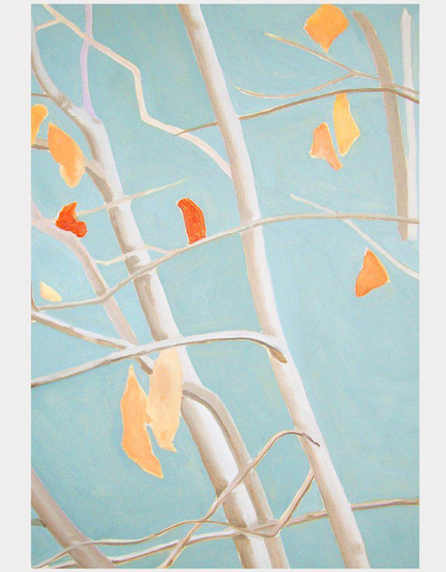 Load image into Gallery viewer, Art Print:  Tree with Orange Leaves on Blue Sky by India &amp; Purry
