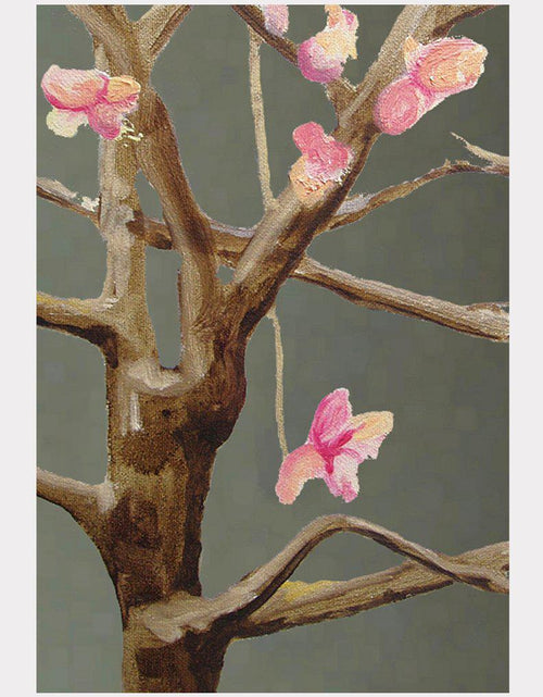 Load image into Gallery viewer, Art Print:  Tree with Pink Flowers on Dark Grey by India &amp; Purry
