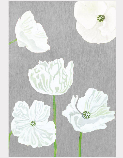 Load image into Gallery viewer, Art Print:  White Poppies on Grey by India &amp; Purry
