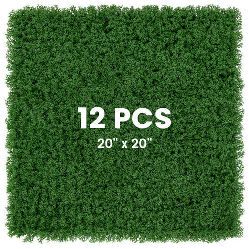 Load image into Gallery viewer, 12 Pieces 20 x 20 inches Artificial Grass Wall Panels for Garden Yard Balcony-Green
