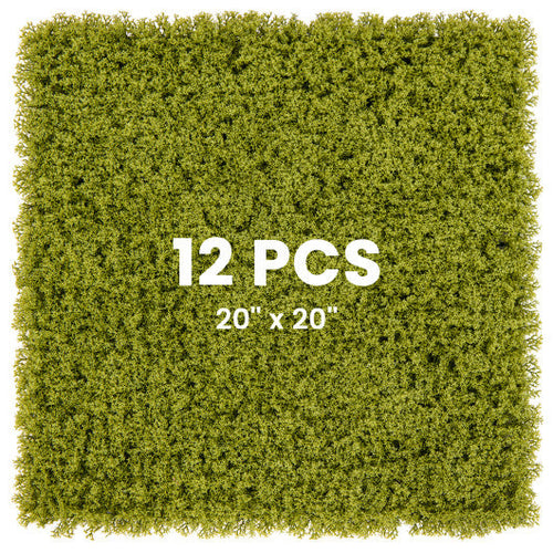 Load image into Gallery viewer, 12 Pieces 20 x 20 inches Artificial Grass Wall Panels for Garden Yard Balcony-Light Green
