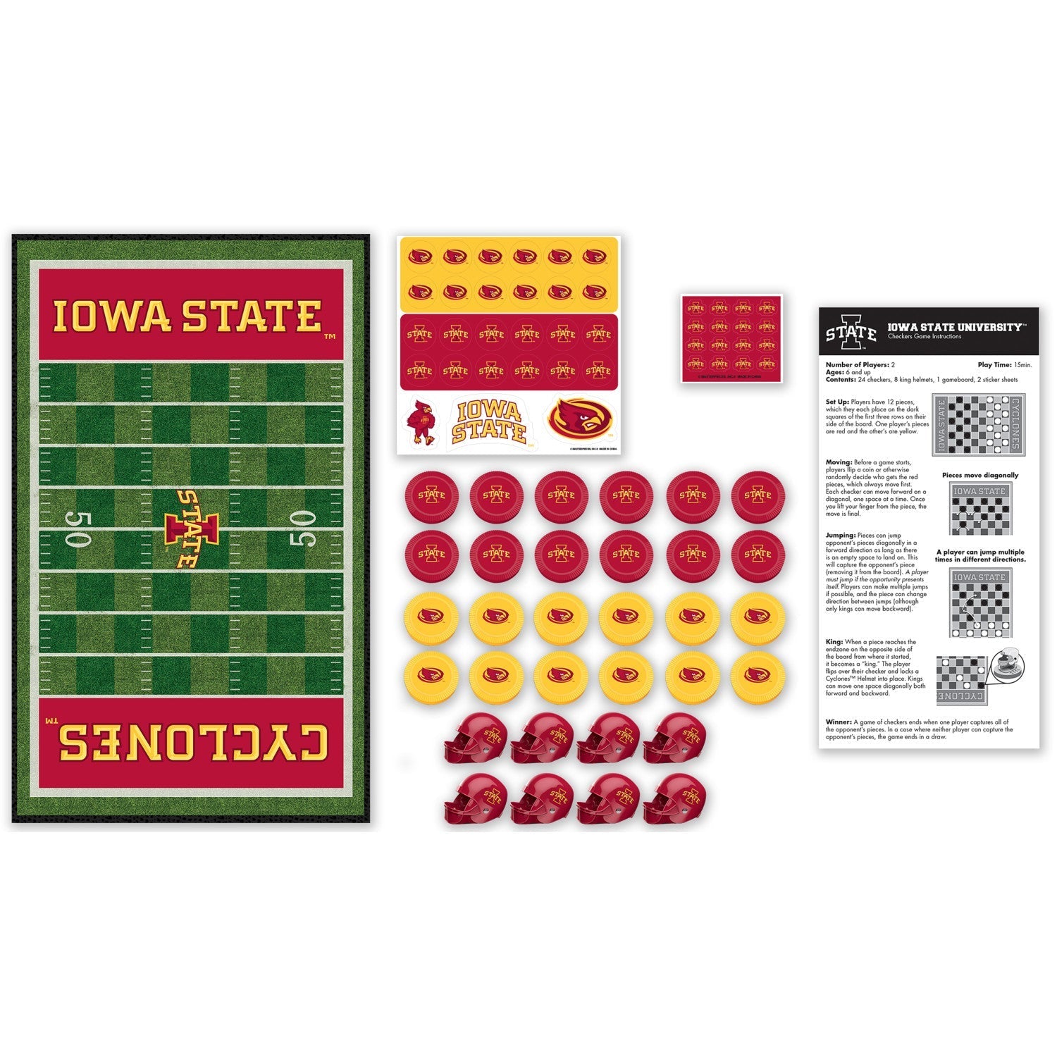 Iowa State Cyclones Checkers Board Game by MasterPieces Puzzle Company INC