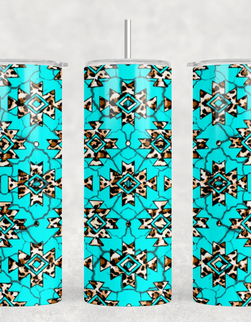 Load image into Gallery viewer, Aztec - 20 oz Steel Skinny Tumbler - Optional Blue Tooth Speaker - Speaker Color will Vary by Rowdy Ridge Co
