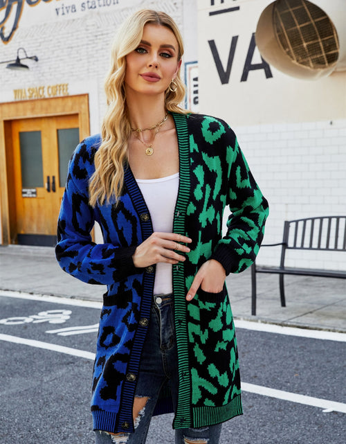 Load image into Gallery viewer, Angel Wings Leopard Button Down Longline Cardigan
